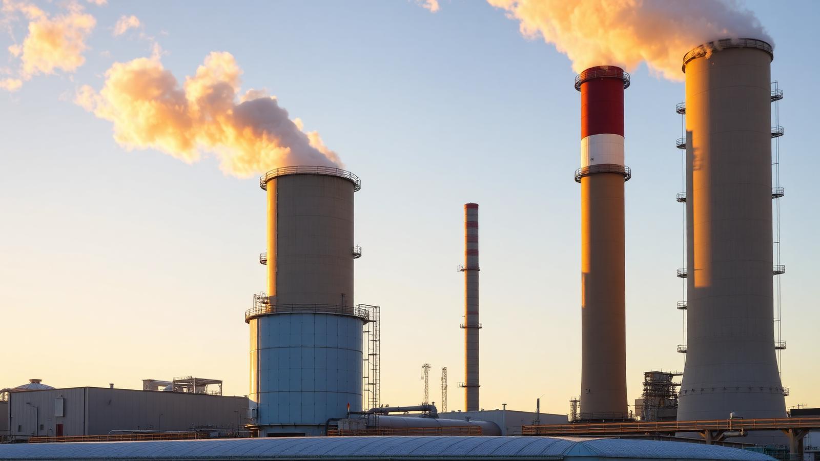 Regenerative thermal oxidizer stacks at an environmental facility